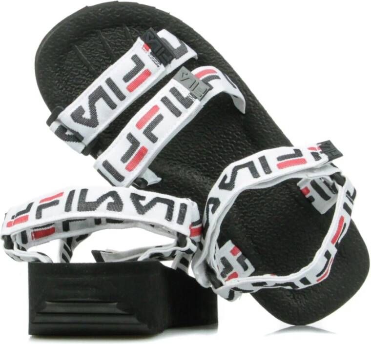 Fila Zwarte Logo Sandaal Dames Slippers Black Dames