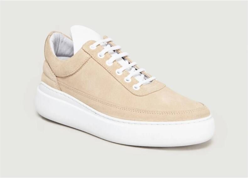 Filling Pieces Beige Suède Sleehak Sneakers Beige Dames