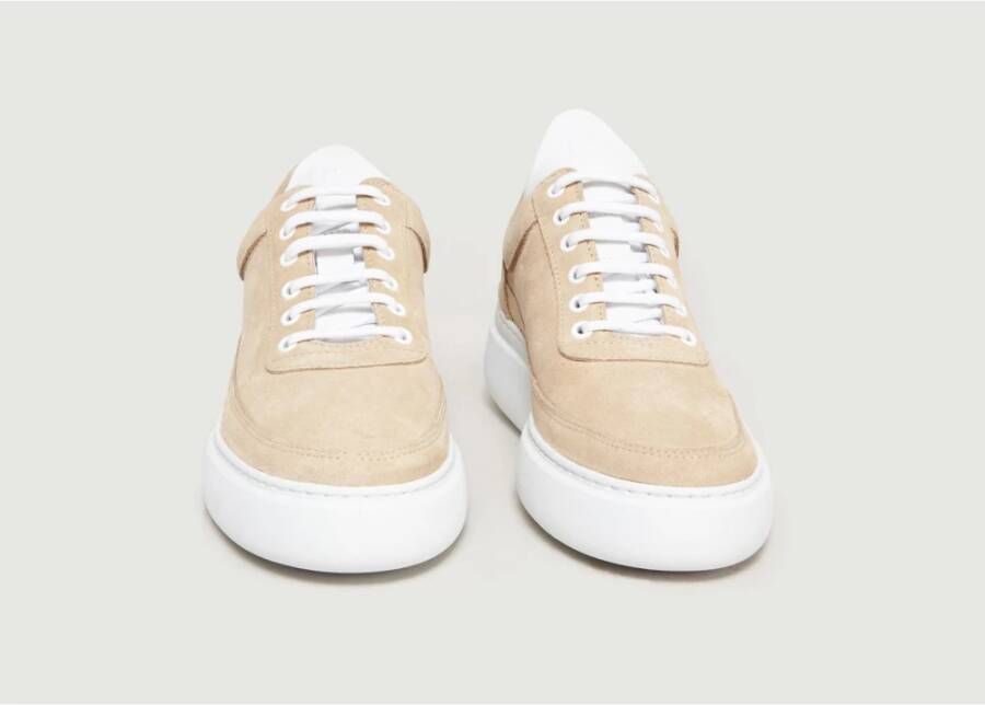 Filling Pieces Beige Suède Sleehak Sneakers Beige Dames