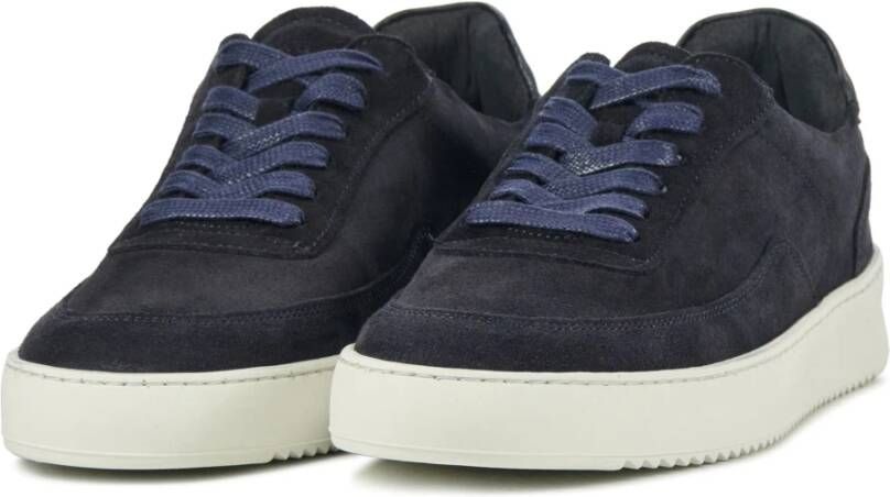 Filling Pieces Blauwe Suède Sneakers Blue Heren