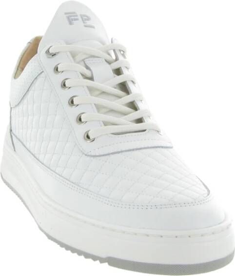 Filling Pieces Gewatteerde Lage Top Sneakers Wit White Heren