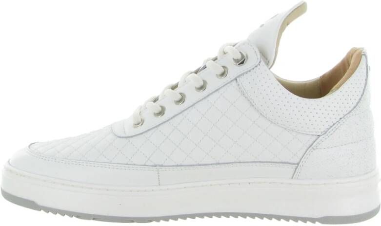 Filling Pieces Gewatteerde Lage Top Sneakers Wit White Heren