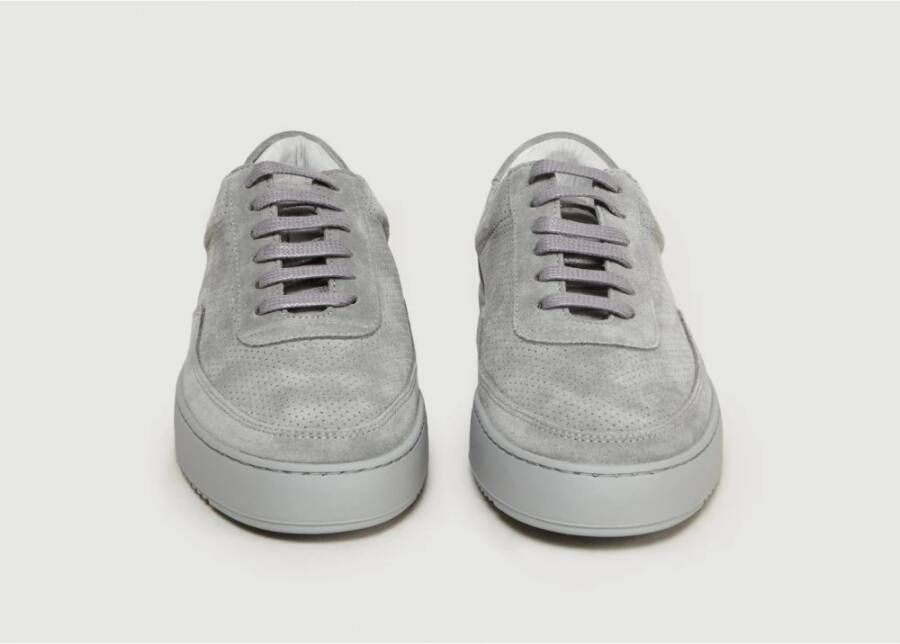 Filling Pieces Grijze Geperforeerde Suède Lage Top Trainers Gray Dames