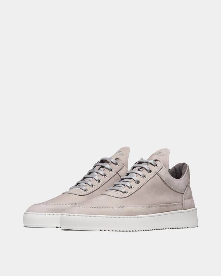 Filling Pieces Klassieke Low Top Nubuck Sneaker Grijs Heren