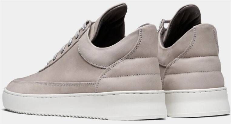 Filling Pieces Klassieke Low Top Nubuck Sneaker Grijs Heren