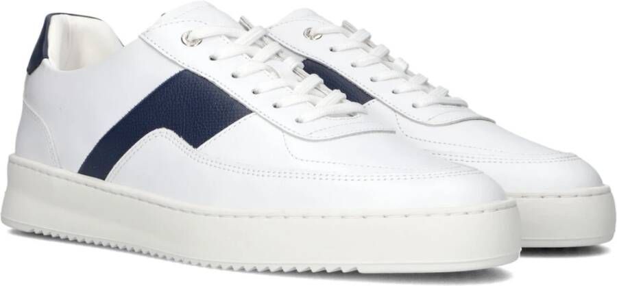 Filling Pieces Lage Top Blauwe Leren Sneakers White Dames