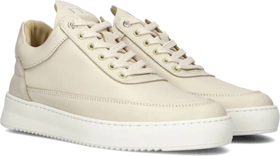 Filling Pieces Lage Top Org Sue Sneakers Beige Dames