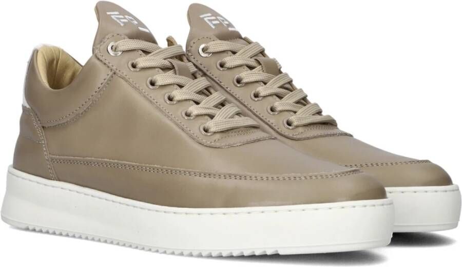 Filling Pieces Lage Top Organisch Suède Sneakers Beige Dames