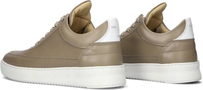 Filling Pieces Lage Top Organisch Suède Sneakers Beige Dames