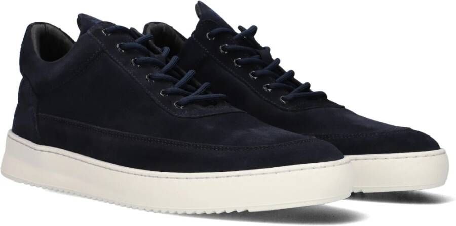 Filling Pieces Lage Top Suède Blauwe Sneakers Blue Dames