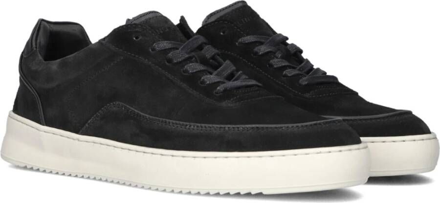 Filling Pieces Lage Top Suède Sneakers Zwart Black Heren