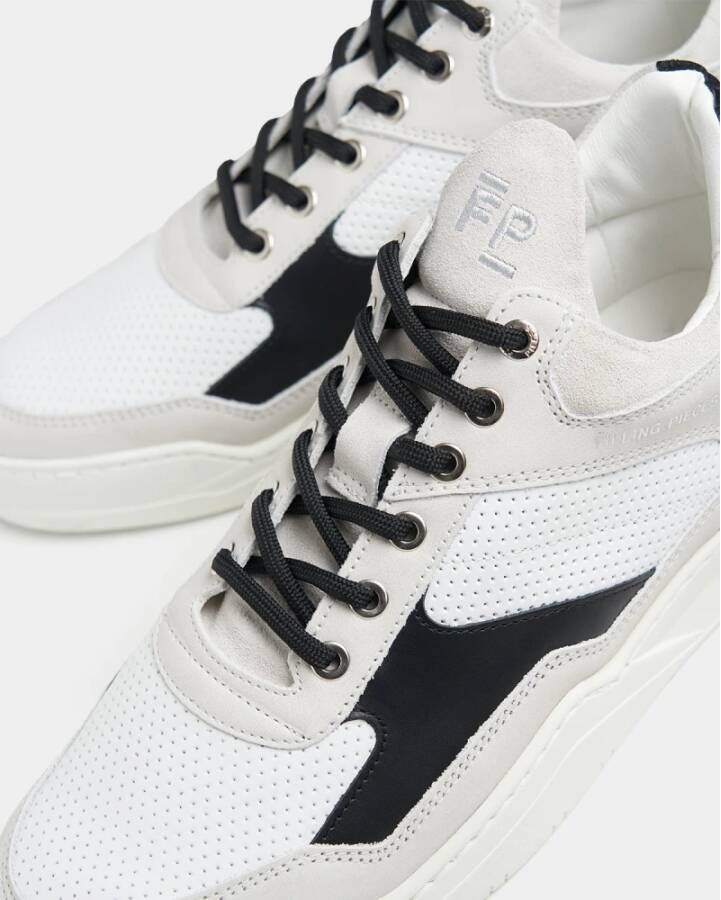 Filling Pieces Low Top Ghost Paneled White Black White Heren