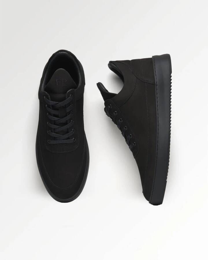 Filling Pieces Low Top Ripple Nubuck All Black Heren