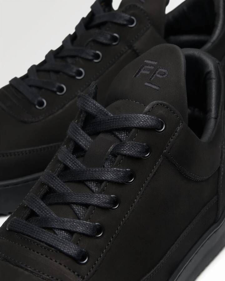 Filling Pieces Low Top Ripple Nubuck All Black Heren