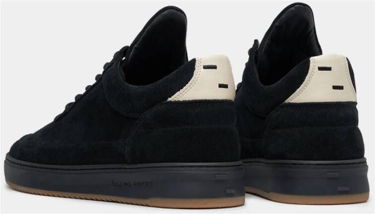 Filling Pieces Low Top Ripple Suede Black Zwart Unisex