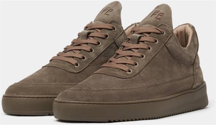 Filling Pieces Low Top Suede All Taupe Brown Heren