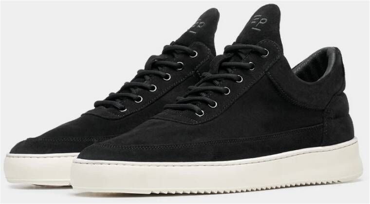 Filling Pieces Low Top Suede Black Heren