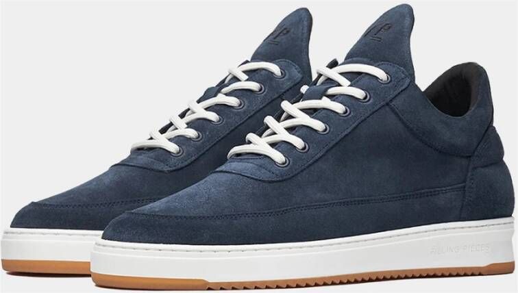 Filling Pieces Low Top Suede Dark Blue Blauw Heren