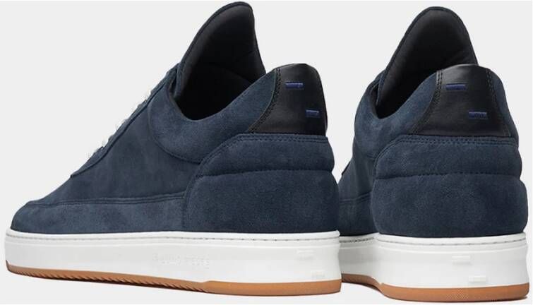 Filling Pieces Low Top Suede Dark Blue Blauw Heren