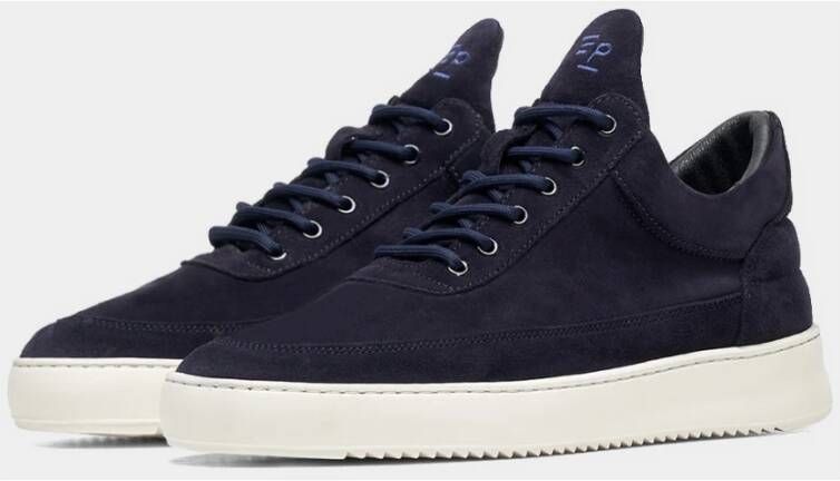 Filling Pieces Low Top Suede Navy Blue Heren