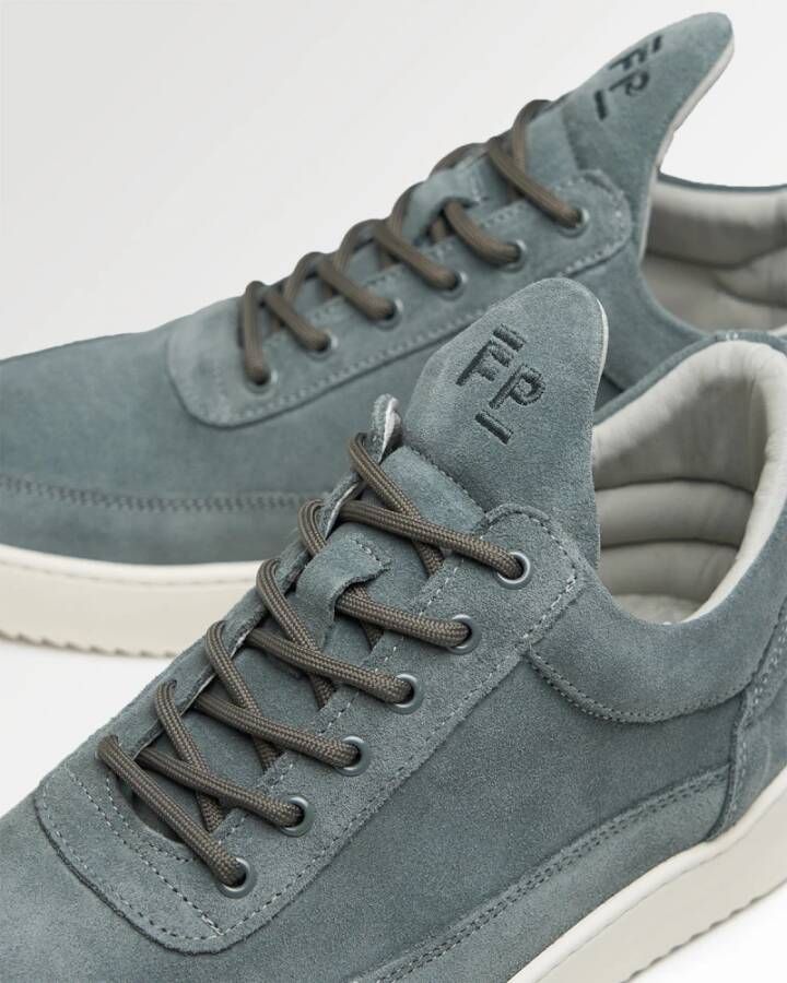 Filling Pieces Low Top Suede Sage Blue Heren