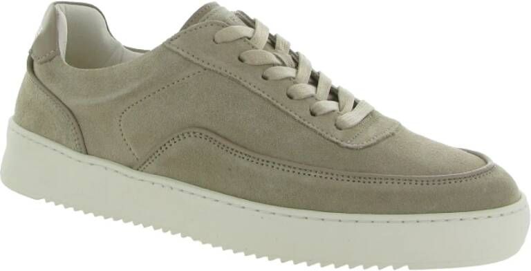 Filling Pieces Luxe Beige Suède Sneakers Green Heren