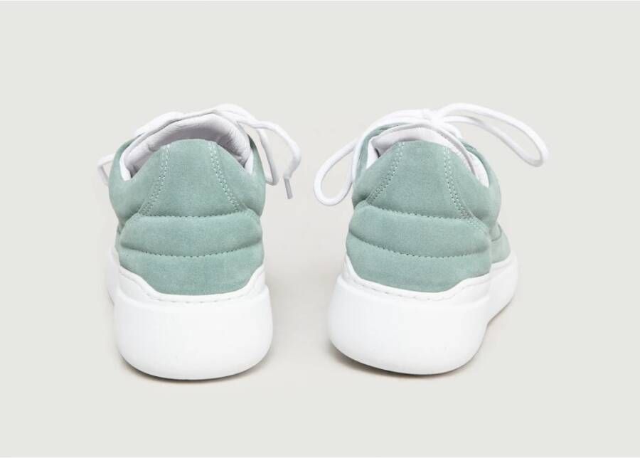 Filling Pieces Poederblauwe Suède Sleehak Sneakers Green Dames