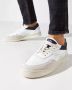 Filling Pieces Witte leren sneakers Ronde neus Marine accenten White Heren - Thumbnail 2