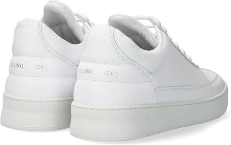 Filling Pieces Witte sneakers van korrelig leer White Heren