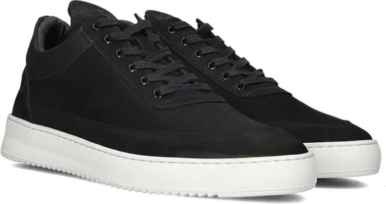 Filling Pieces Zwarte lage Nubuck sneakers Black Heren