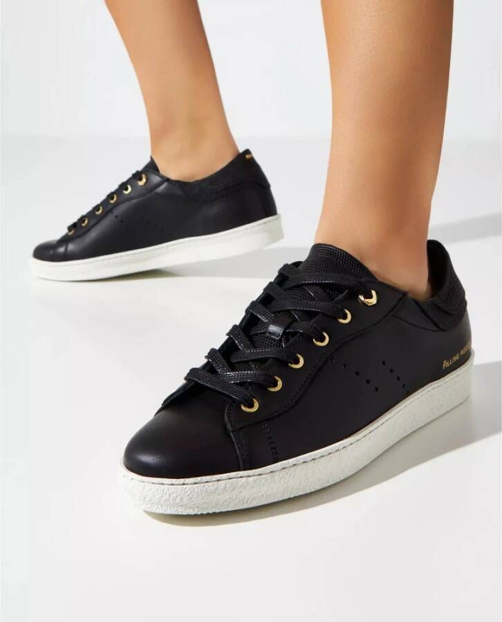 Filling Pieces Zwarte leren Frame Aten sneakers Black Dames