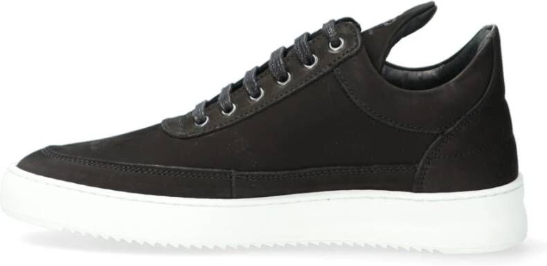 Filling Pieces Zwarte Suède Lage Top Sneakers Black Heren