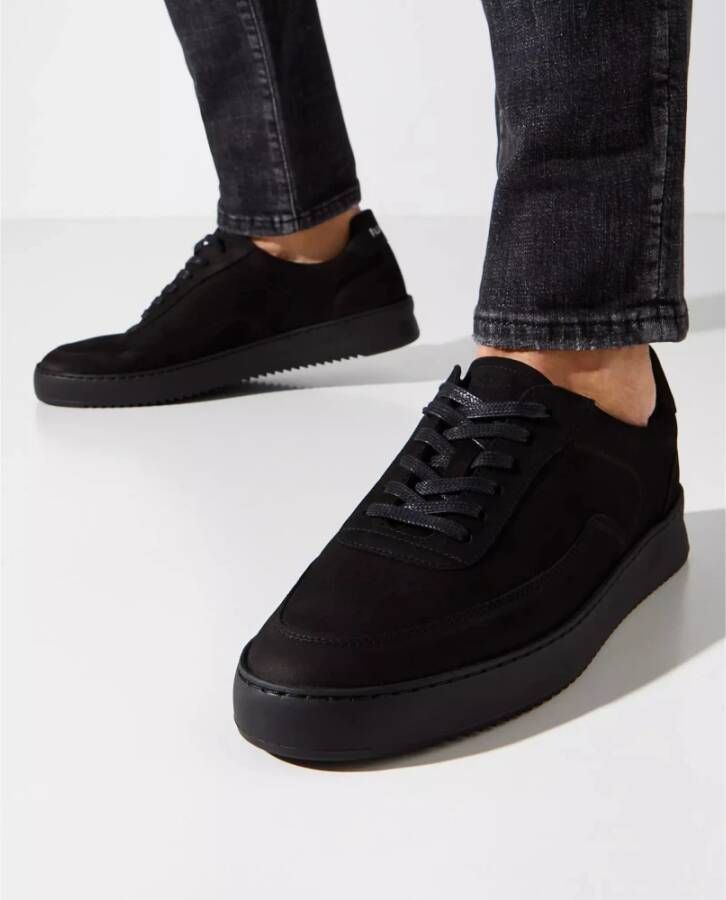 Filling Pieces Zwarte Suède Sneakers Black Heren