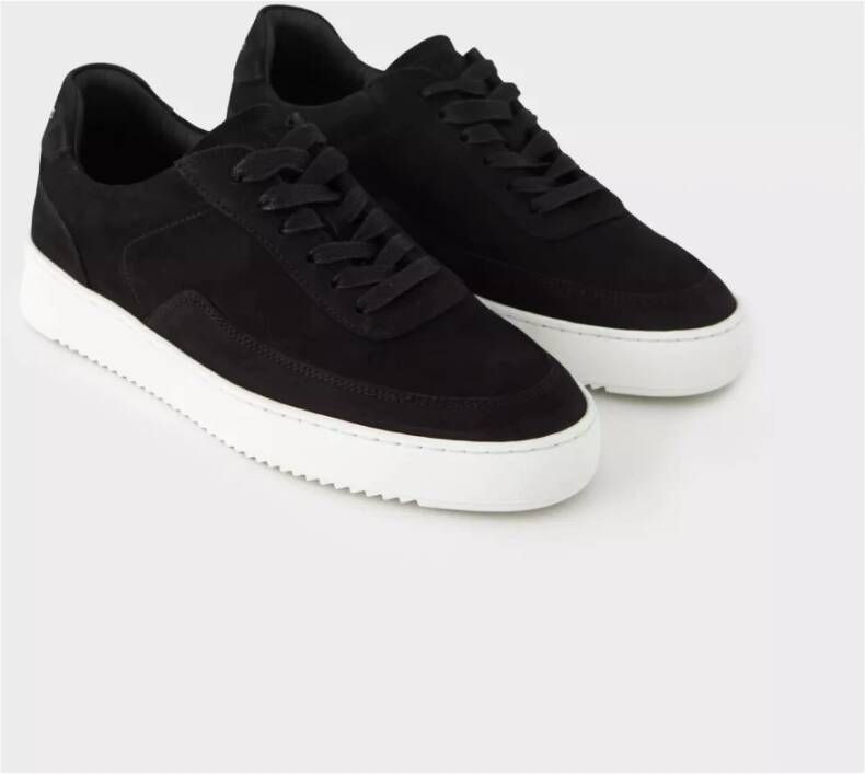 Filling Pieces Zwarte Suède Stijlvolle Sneakers Black Heren