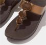 FitFlop TM Halo Bead-Circle Metallic Toe-Post leren teenslippers brons metallic - Thumbnail 12