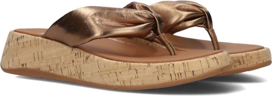 FitFlop Bronzen Leren Slippers voor Dames Brown Dames