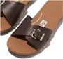 FitFlop Iqushion Adjustable Buckle Leather Slides BRUIN - Thumbnail 5