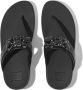 FitFlop Lulu Jewel-Deluxe Leather Toe-Post Sandals ZWART - Thumbnail 3