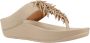 FitFlop Kralen Lederen Teen Flip Flops Beige Dames - Thumbnail 5