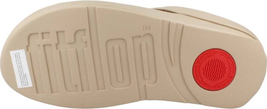 FitFlop Kralen Lederen Teen Flip Flops Beige Dames