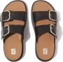 FitFlop Buckle Two-bar Leather Slides Zwart Vrouw - Thumbnail 3