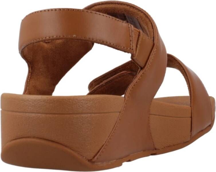 FitFlop Verstelbare Leren Platte Sandalen Brown Dames