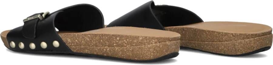 FitFlop Zwarte Leren Dames Slippers Black Dames