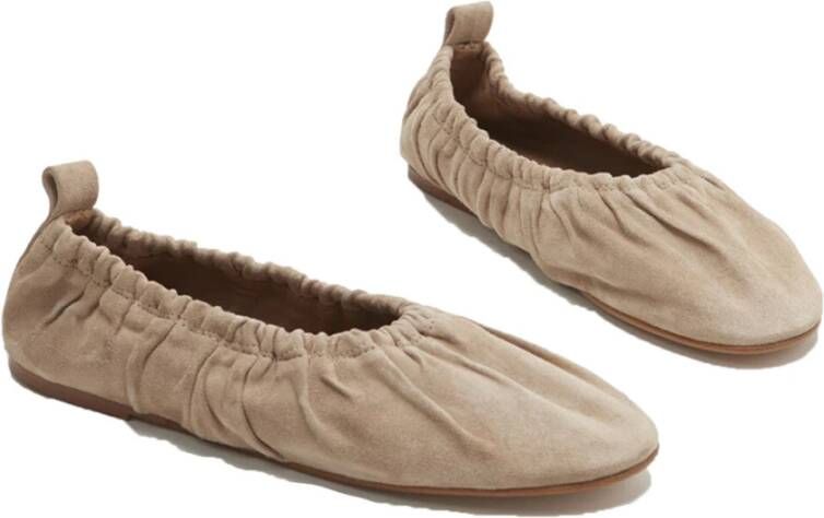 Flattered Suede Ballerina Flats Beige Dames