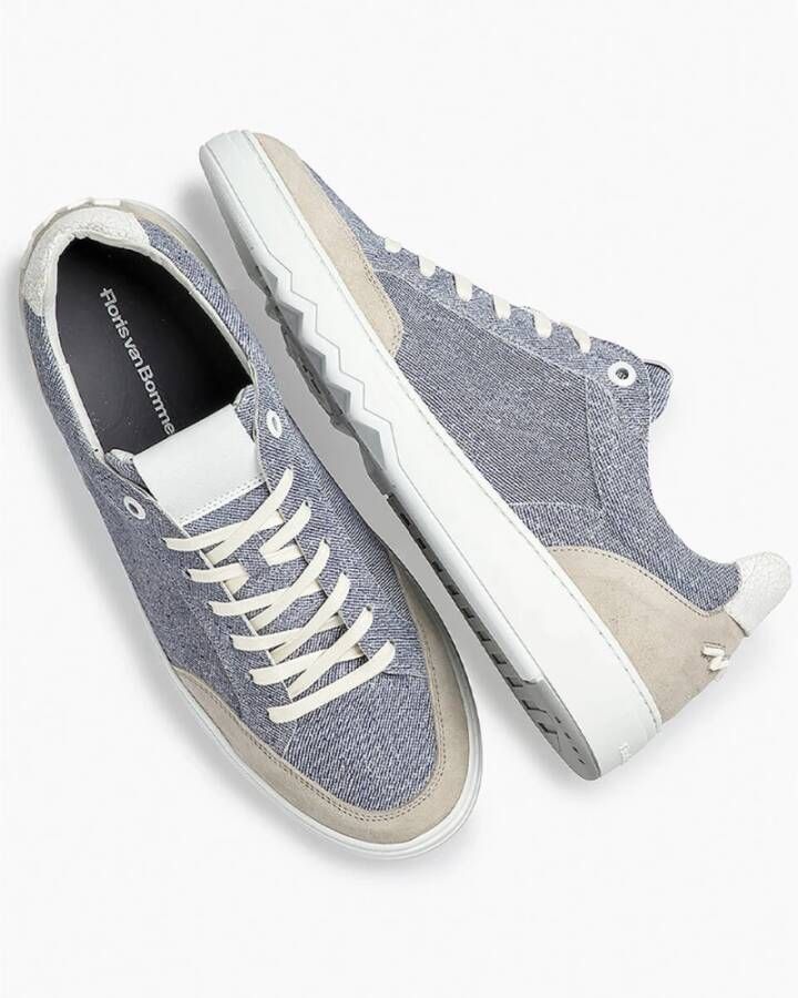 Floris van Bommel Geprint Suede Sneakers voor Mannen Blue Heren