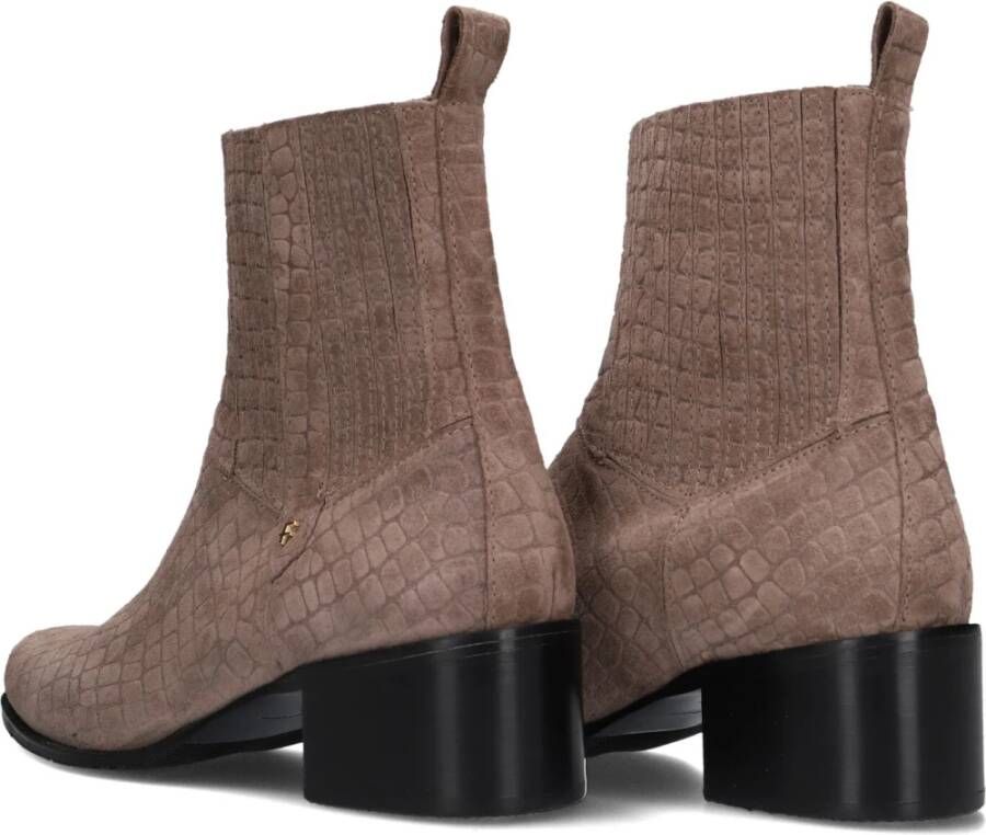 Floris van Bommel Evi 01.12 Enkellaarzen Taupe Suède Beige Dames