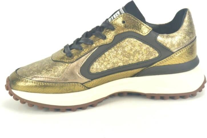 Floris van Bommel Goud Zwart Runner Sneakers Yellow Dames