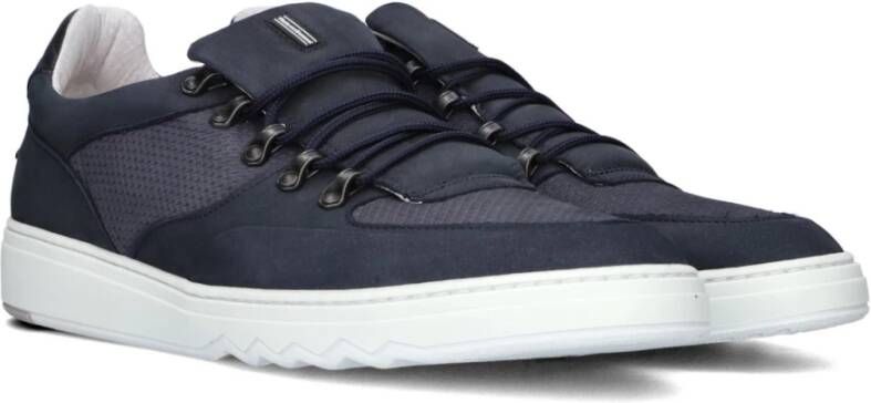 Floris van Bommel Lage Sneakers Nubuck Leer Blue Heren