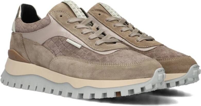 Floris van Bommel Taupe Lage Top Sneakers Grommi 01.00 Beige Dames