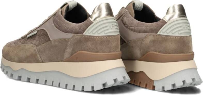 Floris van Bommel Taupe Lage Top Sneakers Grommi 01.00 Beige Dames